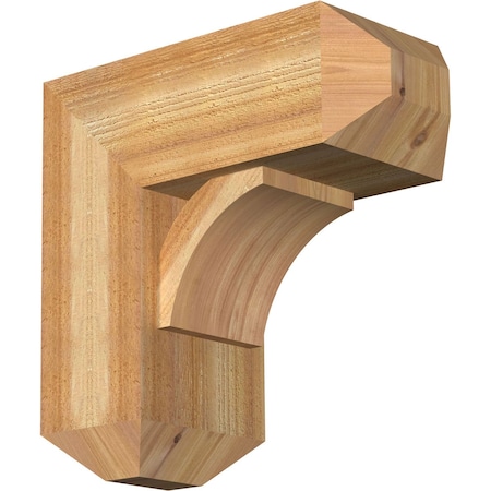 Ekena Millwork Thorton Craftsman Rough Sawn Bracket w/ Offset Brace, Western Red Cedar, 8"W x 18"D x 18"H BKT0806X18X18THR04RWR